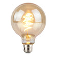 LED Filament Globe lamp amber - spiraal | 95mm | 4 Watt | Dimbaar | 2200K - lamp aan