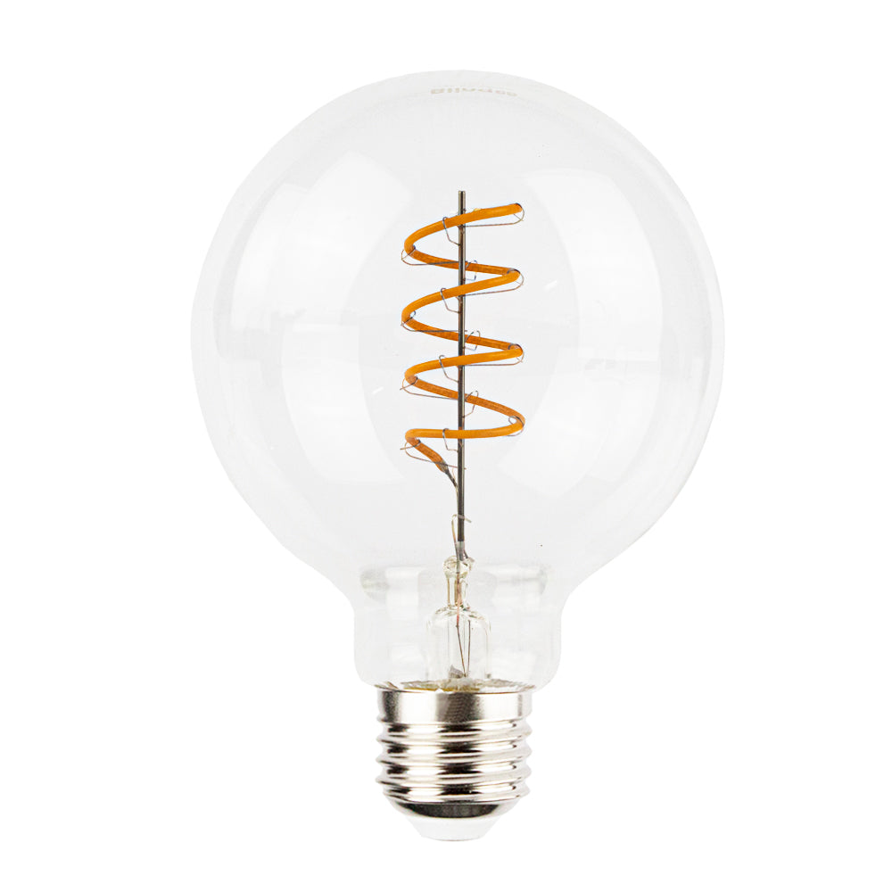 LED Filament Globe lamp spiraal | 95mm | 4 Watt | Dimbaar | 2200K - lamp uit