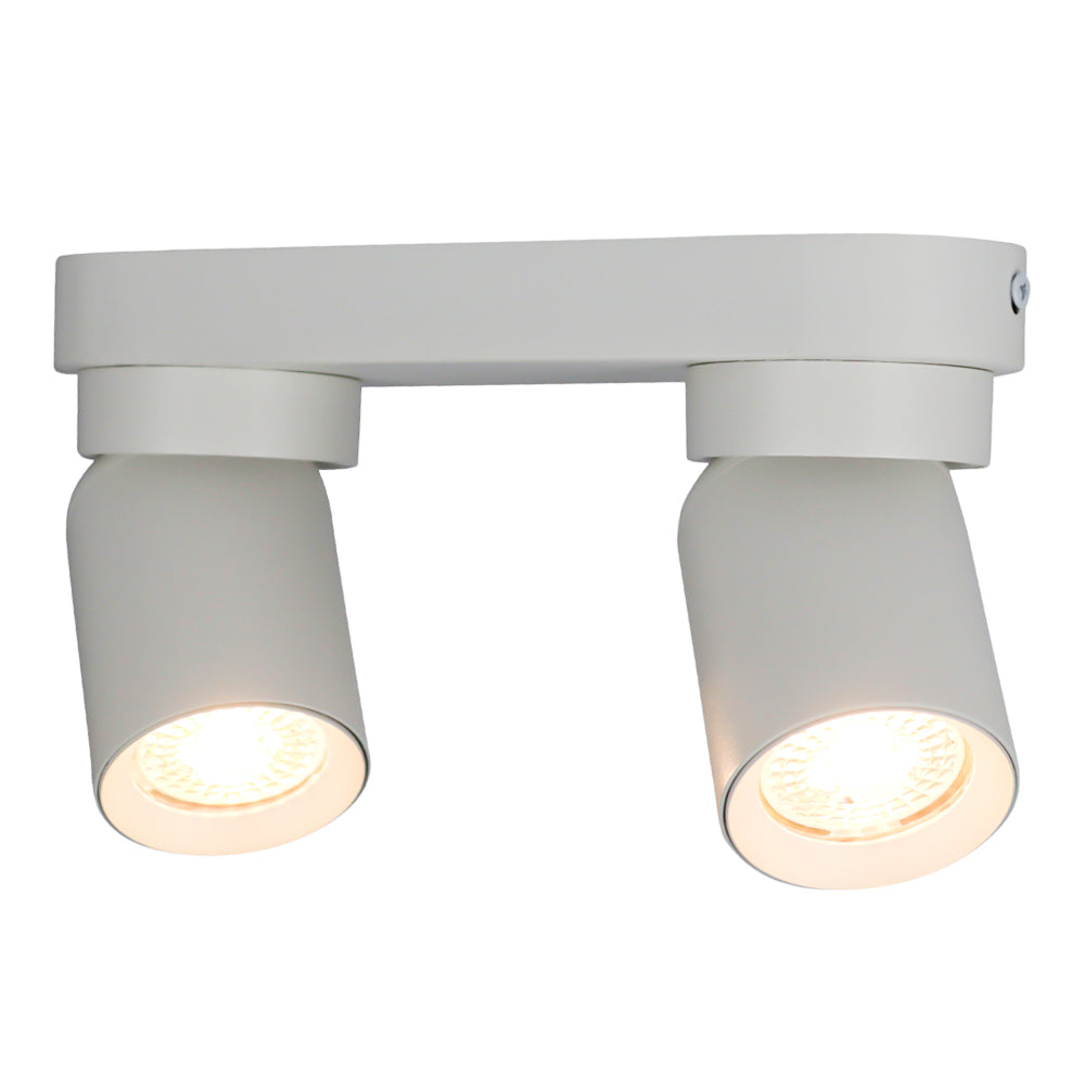 LED plafondspots wit gu10 fittingen modern dimbaar - vooraanzicht lampen aan