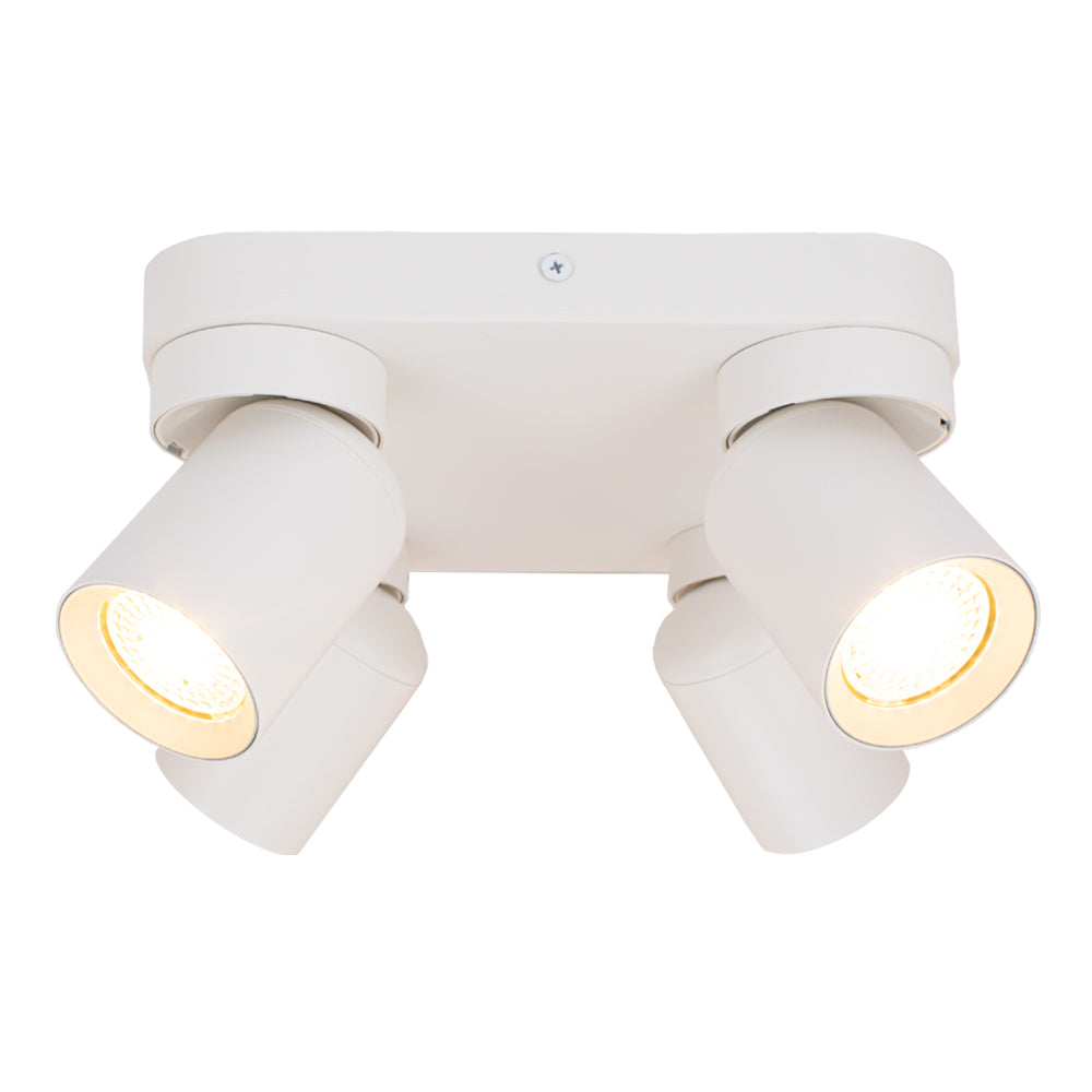 LED moderne plafond spot vierkant wit - gu10 fitting - lampen aan