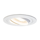 LED armatuur inbouw wit rond 80 mm voor gu10 spots - armatuur gekanteld met spot 4000K