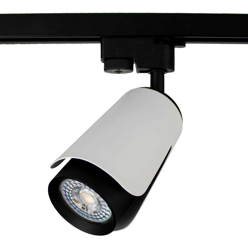 LED 1-fase railspot rond | Tulip | GU10 fitting | Zwart / Wit | Uit foto