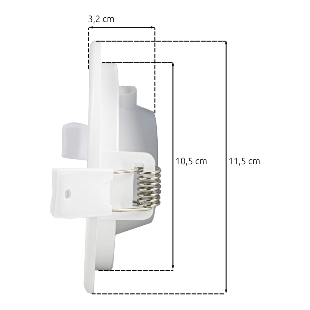 LED inbouw downlight | 6W | Dimbaar | CCT - Kleurwissel - zijaanzicht | met afmetingen