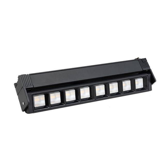 LED 1-fase railverlichting zwart kantelbaar 12 Watt 4000K naturel wit - armatuur gekanteld