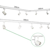 LED 1-Phasen-Schienen | Weiß | 3 Meter | Dimmbar | inkl. 5x Schienenspots