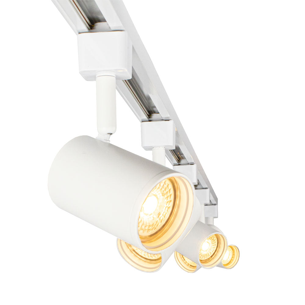 LED 1-fase Railspot Wit GU10 fitting - close up incl. lichtbron