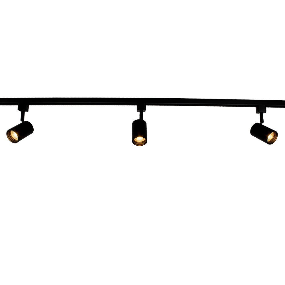 LED 1-fase Railspot Zwart GU10 fitting - 3 voudig in rails