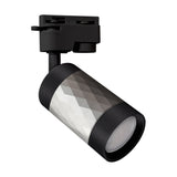 LED 1-fase railspot zwart met zilver gu10 fitting dimbaar - zijaanzicht railspot