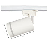 LED Railspot voor 1-fase rails wit met ring gu10 fitting - afmetingen