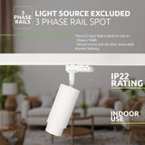 LED 3-fase railspot met gu10 fitting wit - ip-waarde