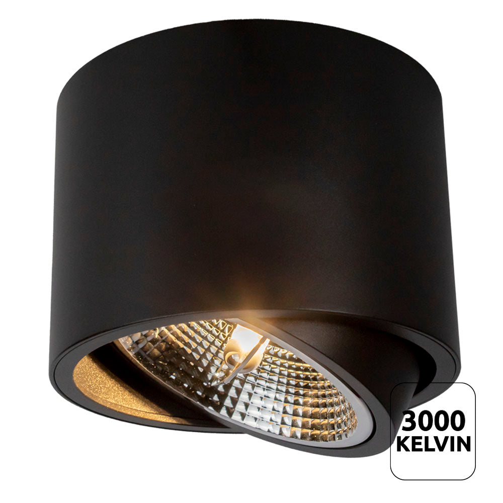 LED AR111 spot G53 fitting - incl. driver - dim to warm - zwart - 3000K sfeerfoto