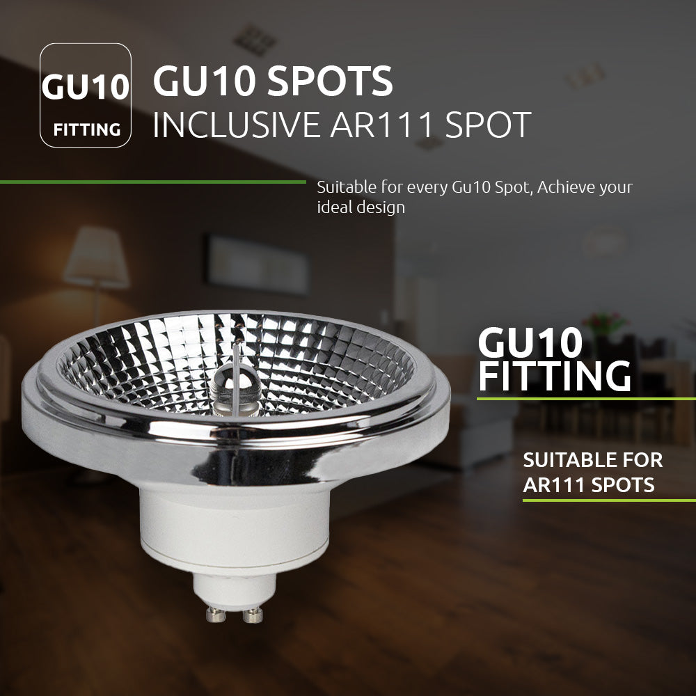 LED AR111 spot - dimbaar - wit - GU10 fitting - geschikt voor alle AR111