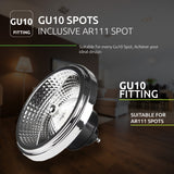 LED AR111 spot - zwart - GU10 fitting - dimbaar - GU10 fitting