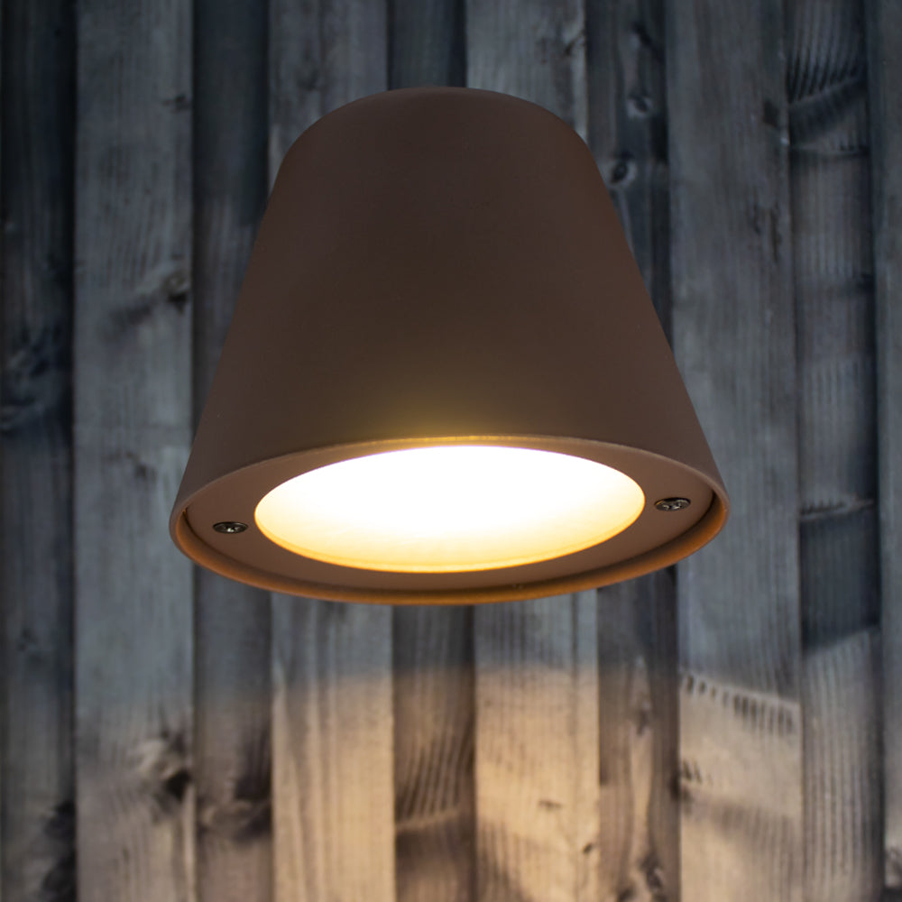 LED Buiten Wandlamp GU10 fitting IP43 Coffee Brown - vooraanzicht