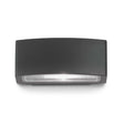 LED cube wandlamp buiten zwart E27 fitting - vooraanzicht wandlamp