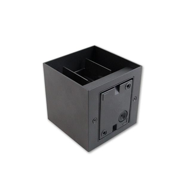 LED Cube Wandlamp - Dimbaar - IP44 - G9 fitting - antraciet - achterkant