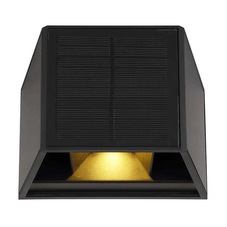 LED Cube Wandlamp op Solar - 1 Watt - Schemersensor - 3000K - Warm wit - vooraanzicht