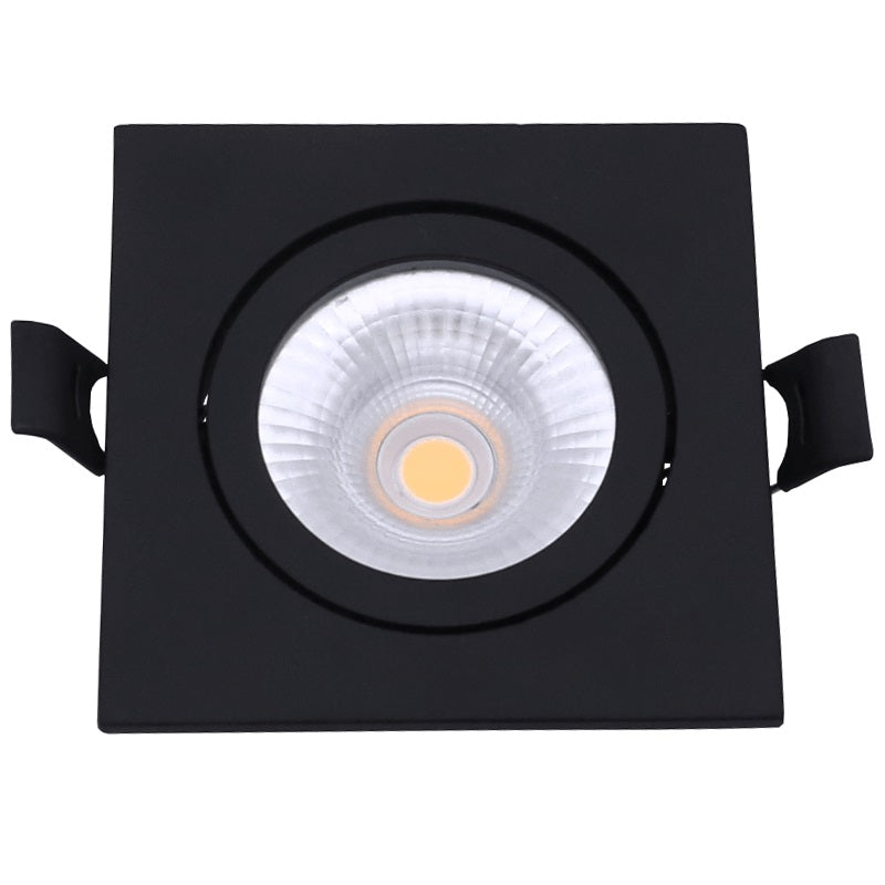 LED Dimmbarer Einbaustrahler 6W | Quadratisch | Ø75mm | Schwarz | 2700K warmweiß