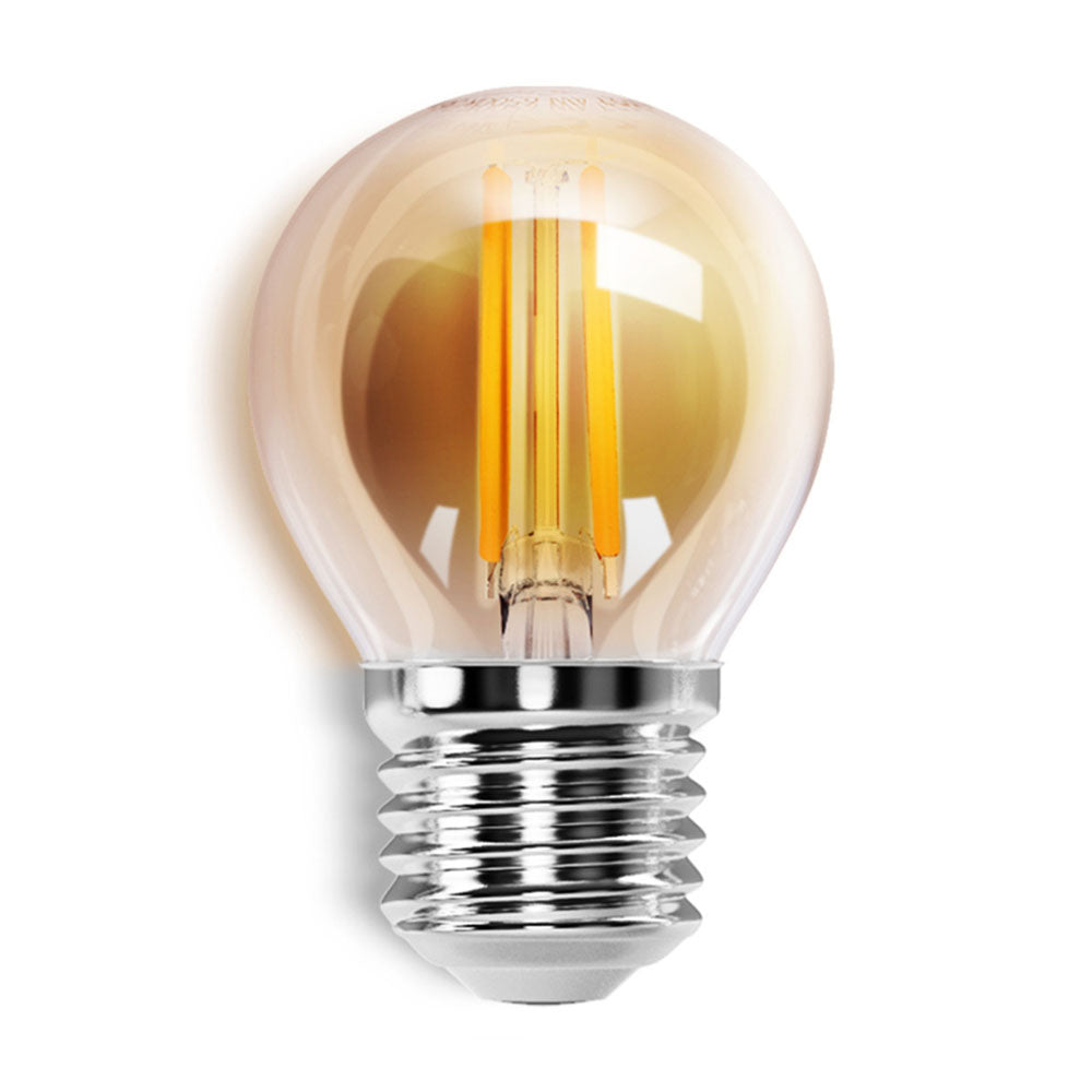 LED filament E27 amber lamp dimbaar goud glas - vooraanzicht lamp uit