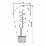 LED-Edison-Glühbirne | Geräuchert | 64mm | 6 Watt | Dimmbar | 2200K – Extra warm