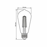 LED Filament Edison lamp amber | dimbaar | 6W | ST64 | E27 - 4000K - Naturel Wit - Afmetingen