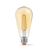 LED Filament Edison lamp amber - dimbaar - 6W - ST64 - E27 - 2200K - Extra warm