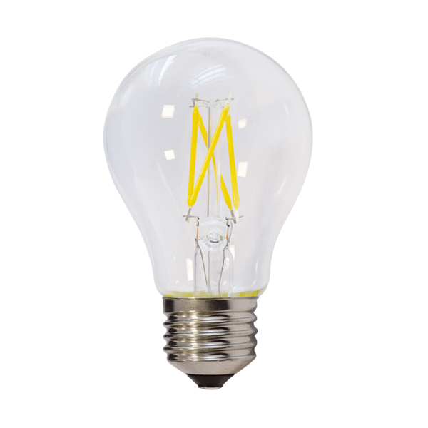 LED Filament peer lamp 6.5 Watt A60 E27 fitting - vooraanzicht lamp