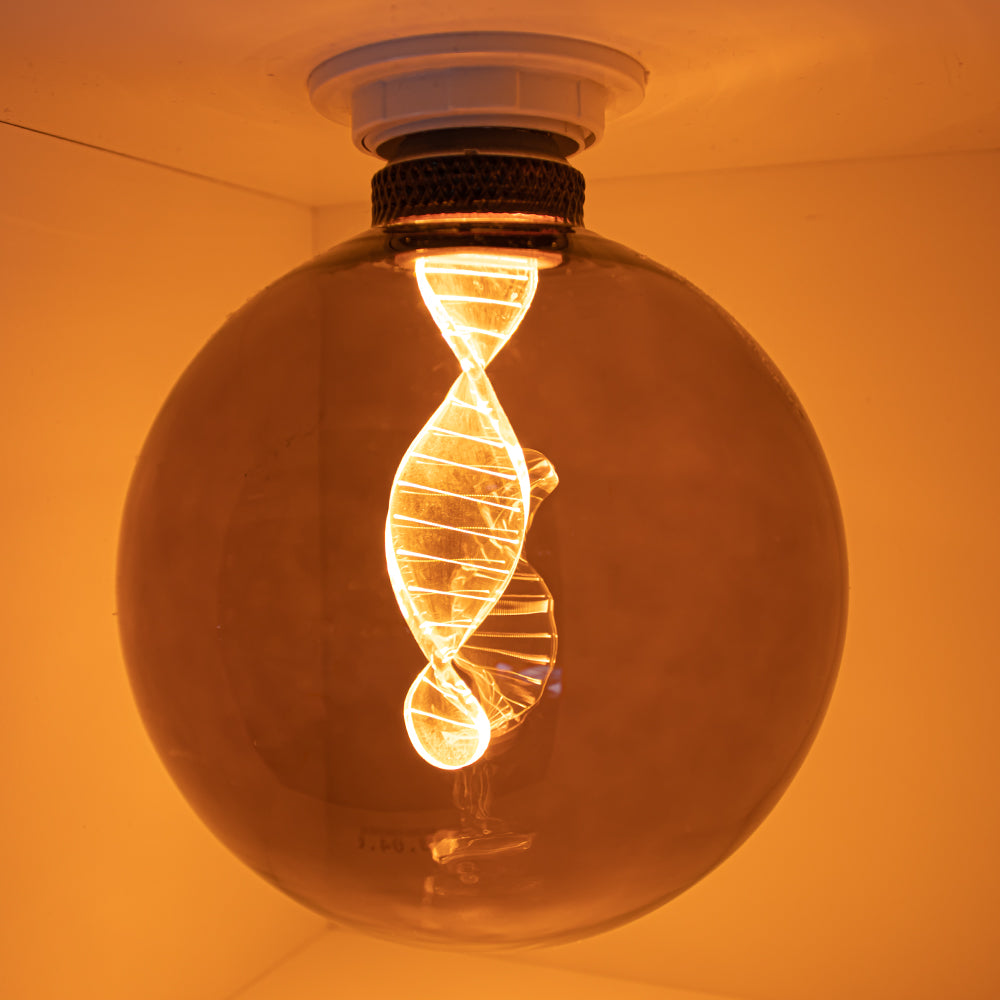 LED Filament Smoked lamp Globe 125mm 4 Watt Dimbaar 1800K - sfeerfoto