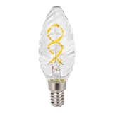 LED Filament kaars lamp 2W | Helder glas | Dimbaar | E14 | 2400K - Warm wit - vooraanzicht lamp uit