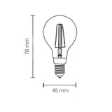 LED Filament lamp 2W E14 G45 220V - afmetingen