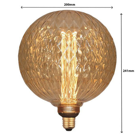 LED filament globe lamp G200 2000K extra warm wit - afmetingen