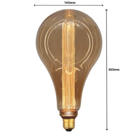 LED filament lamp xxl goud glas 165mm - afmetingen