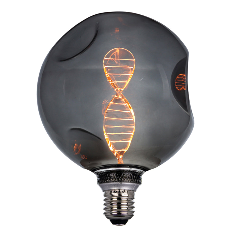 LED Filament lamp Smoked Globe 125 mm 4 Watt Dimbaar 1800K - Extra warm - lamp aan