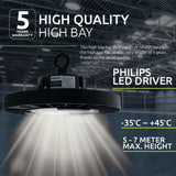 LED High Bay 100 Watt | 150lm/w | 1-10V dimmbar | Philips-Treiber