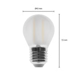 LED Mini Filament lamp dimbaar - Frosted glas - 2W - G45 - E27 - 2700K - afmetingen