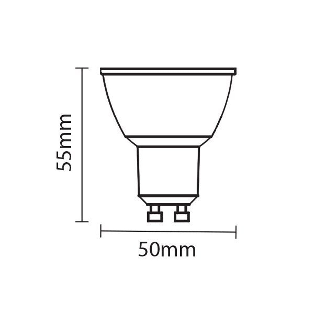 LED Spot 4W gu10 220V - Zilver - afmetingen