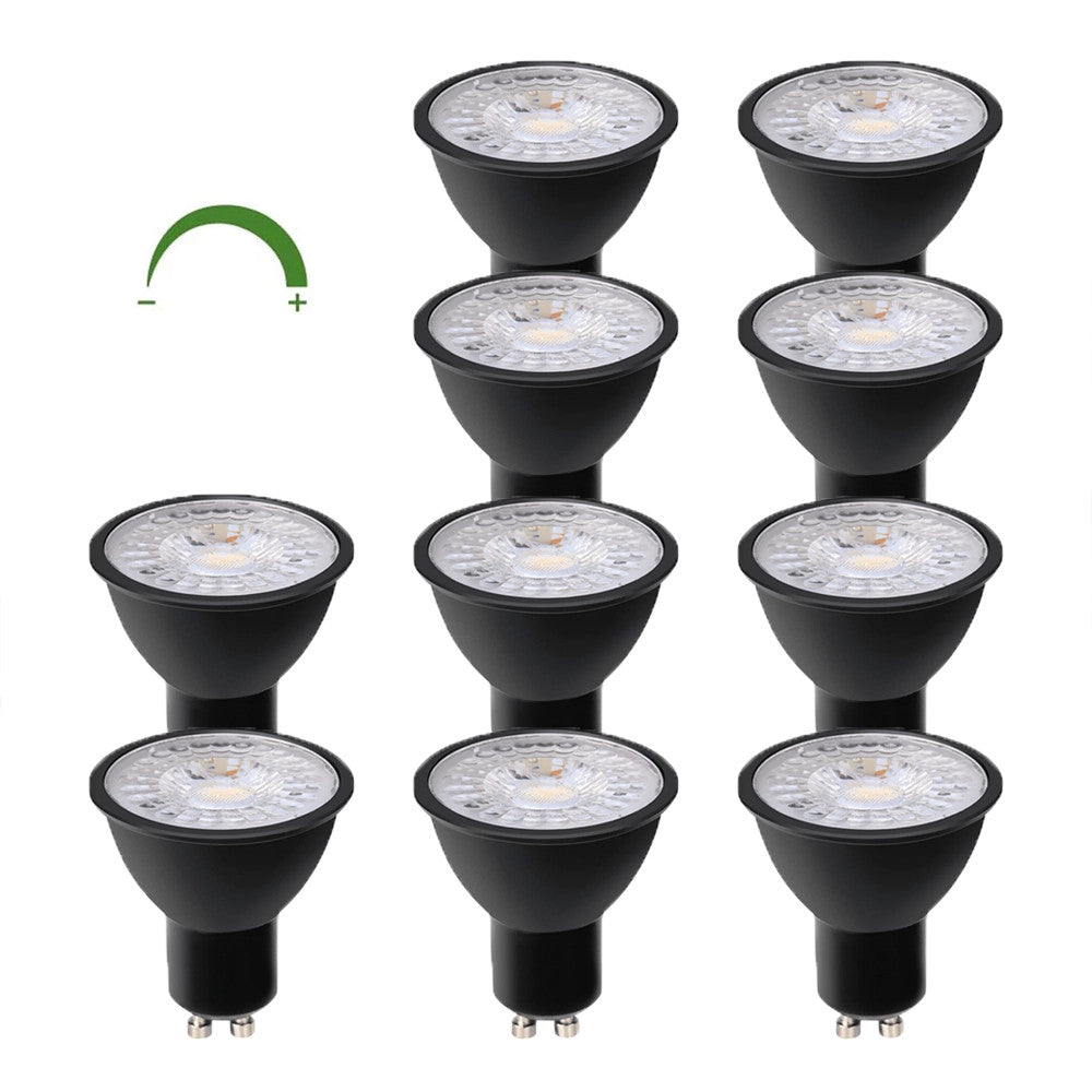 Vorteilspaket | 10 Stück | LED-Spot 3W | Schwarz | GU10 | Dimmbar