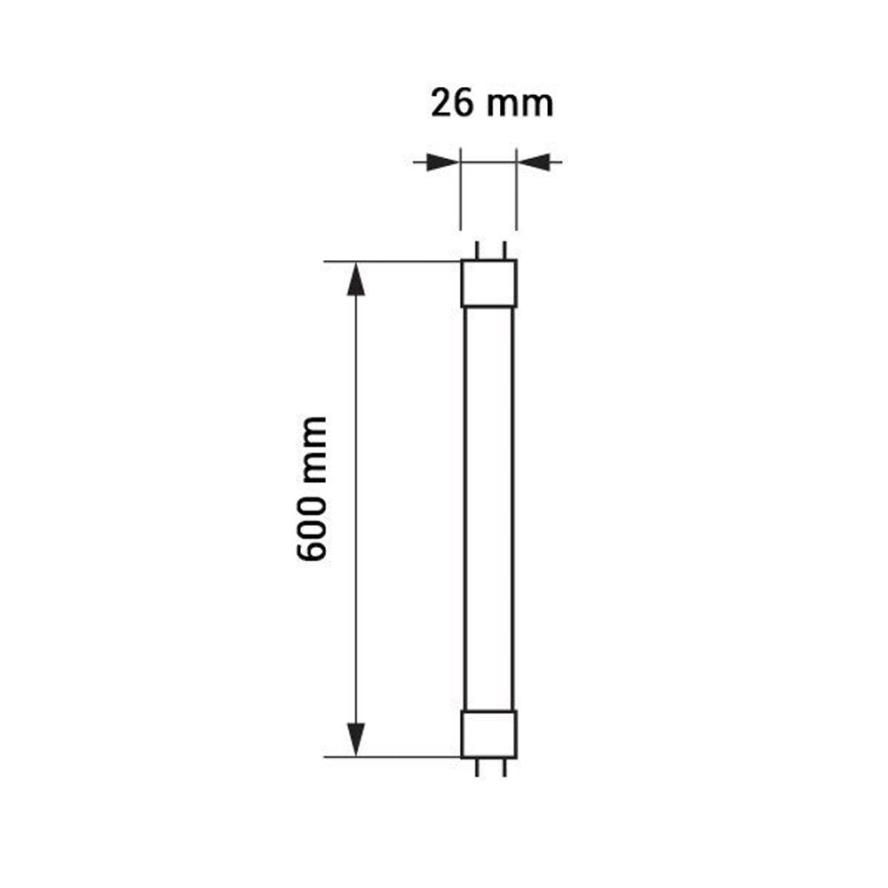 LED TL buis 60 cm verschillende lichtkleuren - afmetingen