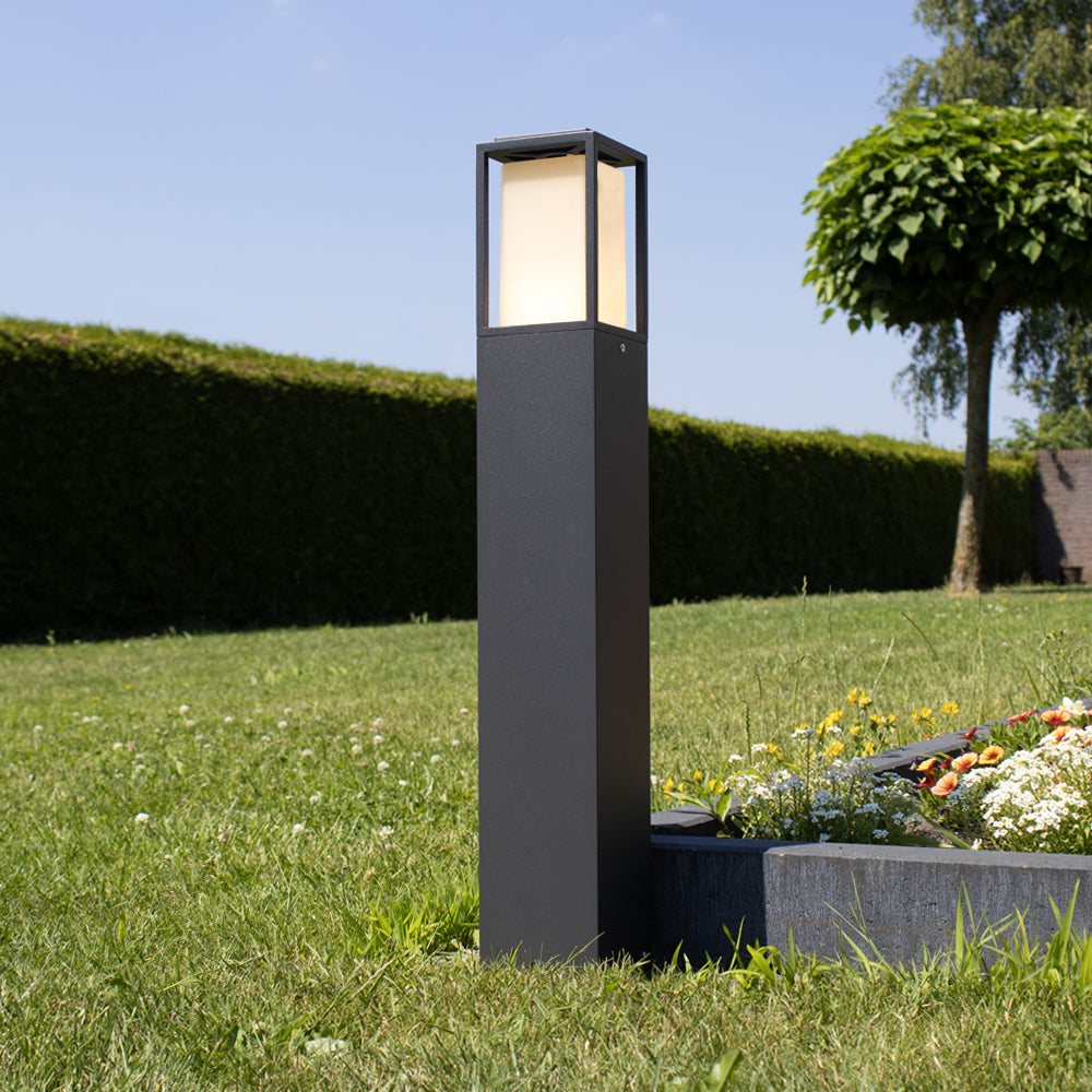 LED Tuinpaal - Sokkel - Staande buitenlamp 65cm Grijs IP44 kellox - sfeerfoto1