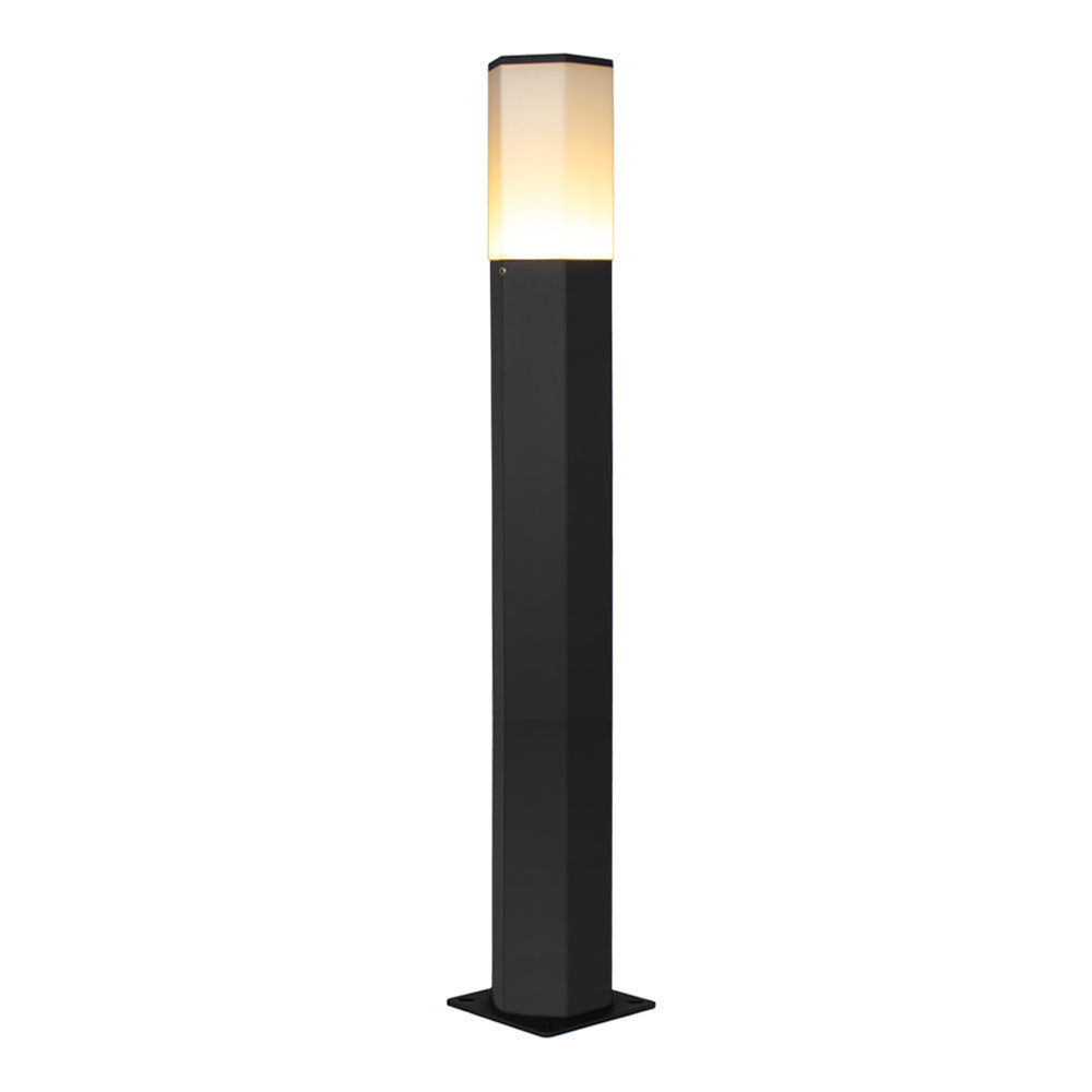 LED Tuinpaal - Staande buitenlamp IP54 | Hexagon | E27 | 70cm | SANDY - vooraanzicht lamp aan