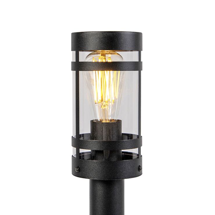 LED Tuinpaal - sokkel - Staande buitenlamp - 80cm - Zwart - IP44 - HOEDY - close up