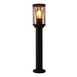 LED Tuinpaal - sokkel - Staande buitenlamp | 50cm | Zwart | IP44 - TOMBA - vooraanzicht lamp aan