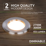 Bündel | LED-Veranda-Einbaustrahler | Ø31mm | 1,5W | Dimmbar - Silber | 8 Stück