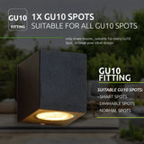 LED Wandlamp buiten GU10 San Diego Zwart IP44 - geschikt voor GU10