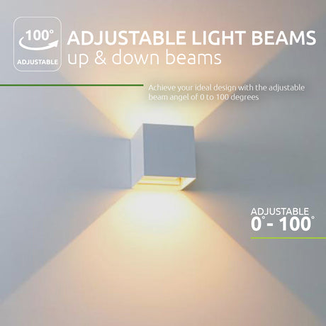 LED Wandlamp cube wit - dim to warm - verstelbare stralingshoek 2