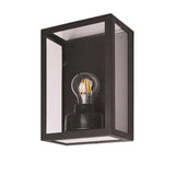 LED Wandlamp vierkant - Zwart - Aluminium met glas - E27 fitting