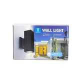 LED Wandlamp | vierkant | Up & Down light | 2x GU10 | Zwart | IP65 | DIMBAAR