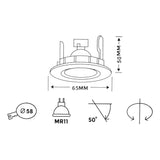 LED Spot Armatuur Kantelbaar | 58mm Geborsteld aluminium