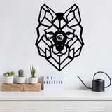 Industriële wanddecoratie dieren lamp - E27 fitting - Wolf