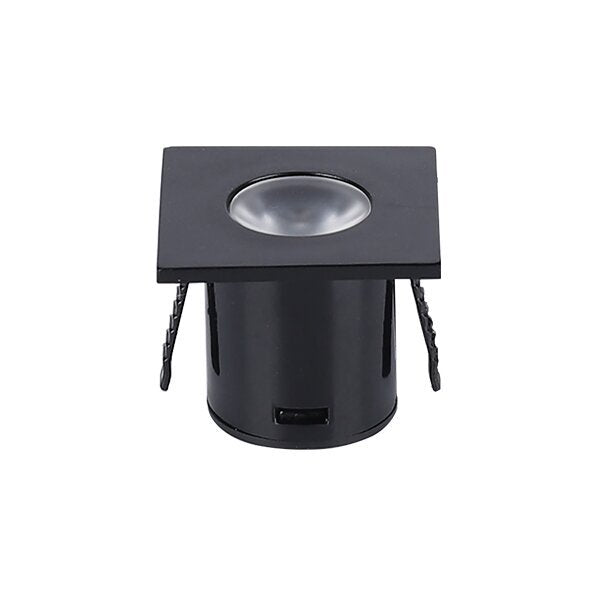 LED mini kastverlichting inbouwspot - Vierkant - 1Watt - Zwart - 3000K warm wit